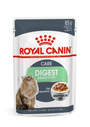 Royal Canin FHN DIGEST SENSITIVE GRAVY kaķu konservi mērcē 85g x12
