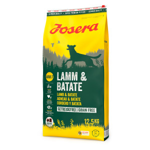 Josera Lamb Batate bezgraudu sausā barība suņiem Jērs, saldie kartupeļi 12.5kg