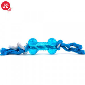 JK suņu rotaļlieta Virve ar kaulu Blue 8.5cm