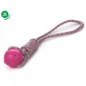 JK suņu rotaļlieta Virve ar bumbu Pink 40cm