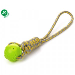 JK suņu rotaļlieta Virve ar bumbu Green 40cm