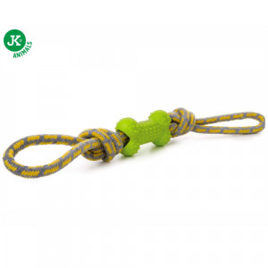 JK suņu rotaļlieta Virve ar kauliņu Green 40cm