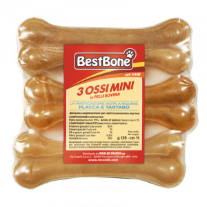 Chewing Bones gardums suņiem Presēts kauls 3gb 11cm 135g