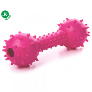 JK suņu rotaļlieta Hantele ar skaņu Rozā 15cm