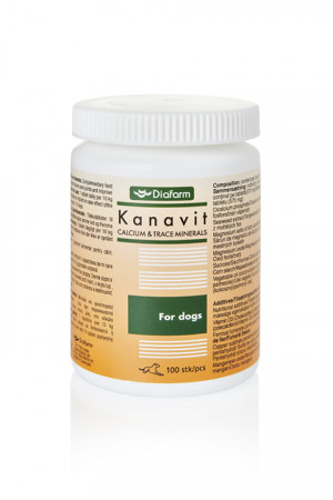 Diafarm Kanavit Plus Vitamins & Minerals papildbarība suņiem Vitamīni, minerālvielas, helāti 50tab