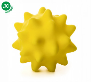 JK suņu rotaļlieta Bumba vinila ar skaņu Yellow 9cm