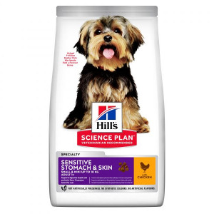 HILLS Dog Mini Sensitive sausā barība suņiem Jūtīga āda, gremošana 3kg