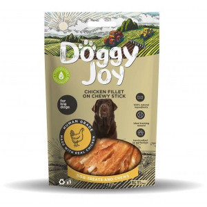 DOGGY JOY gardums suņiem Vistas fileja uz nūjiņas 90g