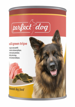 Perfect Dog Veal Green Tripe suņu konservi Teļš, kuņģis 800g