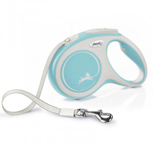 Flexi New Comfort Izvelkama pavada suņiem līdz 15kg S 5m lenta Light Blue