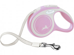 Flexi New Comfort Izvelkama pavada suņiem līdz 12kg XS 3m lenta Light Pink