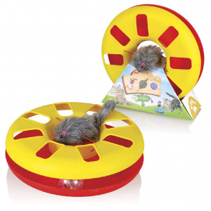 Interaktīva rotaļlieta kaķiem ar bumbu un pēli