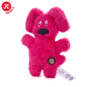 JK suņu rotaļlieta Plīša suns ar pīkstuli 24cm Pink