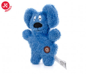 JK suņu rotaļlieta Plīša suns ar pīkstuli 24cm Blue