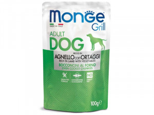 Monge Dog Grill suņu konservi Jērs, dārzeņi 100g