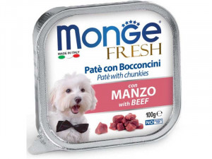 Monge Fresh suņu konservi Pastēte ar liellopa gabaliņiem 100g