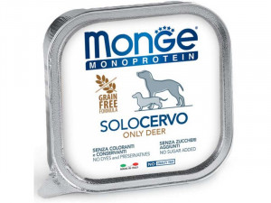 Monge Dog Monoprotein suņu konservi pastēte Brieža gaļa 150g