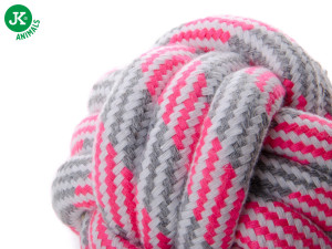JK suņu rotaļlieta Bumba no virves ar rokturi 9cm