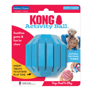 KONG Puppy Activity Ball rotaļlieta kucēniem M Blue