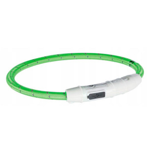 Trixie Flash Ring USB suņu kaklasiksna ar gaismu L/XL 65cm Green
