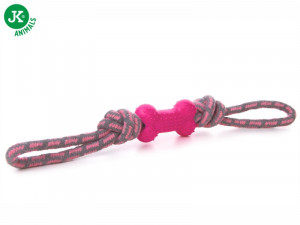 JK suņu rotaļlieta Virve ar kauliņu Pink 40cm