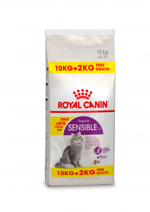 BONUS! Royal Canin FHN SENSIBLE sausā kaķu barība 10+2kg