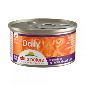 Almo Nature Cat DAILY Mousse Rabbit kaķu konservi pastēte Trusis 85g