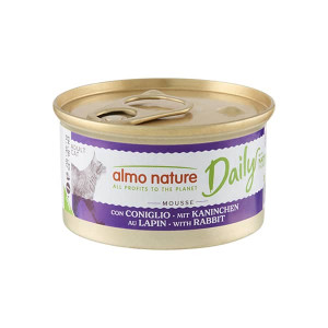 Almo Nature Cat DAILY Mousse Rabbit kaķu konservi pastēte Trusis 85g