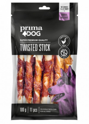 PrimaDog Twisted gardums suņiem Košļājama nūja ar pīli 11gb 13cm 100g