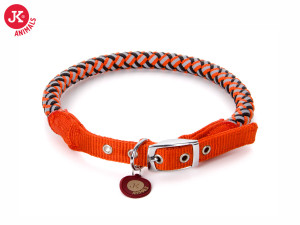 JK suņu kaklasiksna atstarojoša M 44-53cm Orange