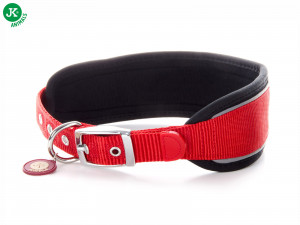 JK suņu kaklasiksna plata Comfort Red Dažādi izmēri