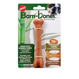 BAM-BONES suņu izturīga košļajamā rotaļlieta Kauls ar vistas garšu 14cm