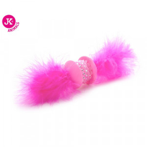 JK Rotaļlieta kaķiem Hantele ar spalvām Pink 15cm