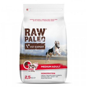Raw Paleo Monoprotein MEDIUM sausā suņu barība Liellops 2.5kg