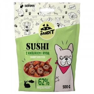 MR.BANDIT SUSHI RABBIT gardums suņiem Rullīši ar trusi un zivīm 500g