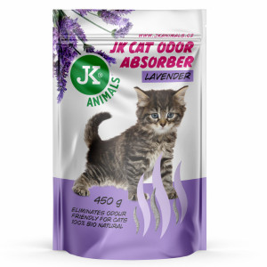 JK Absorber granulas kaķu tualetes dezinfekcijai, smaku likvidēšanai Lavanda 450g