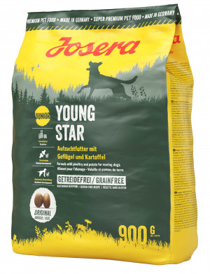 Josera Young Star bezgraudu sausā barība kucēniem Putnu gaļa, kartupeļi 900g