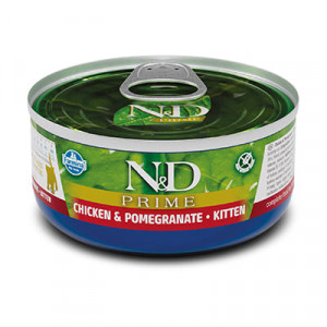 FARMINA N&D KITTEN PRIME CHICKEN konservi kaķēniem Vista, granātābols 70g