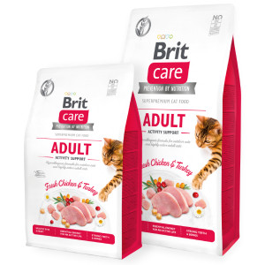 Brit Care Cat GF Adult Activity Support bezgraudu sausā barība kaķiem Tītars 7kg