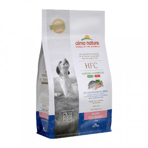 Almo Nature HFC PUPPY Sea Bass sausā kucēnu barība M/L Jūras asaris 1.2kg