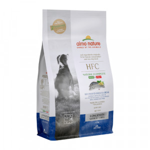 Almo Nature HFC Longevity Sea Bass sausā barība suņiem M/L Jūras asaris 1.2kg