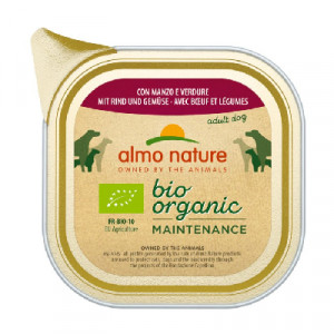 Almo Nature Bio Organic Beef & Vegetables konservi suņiem Liellops, dārzeņi 300g