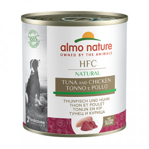 Almo Nature HFC Natural Tuna & Chicken konservi suņiem Tuncis, vista 280g