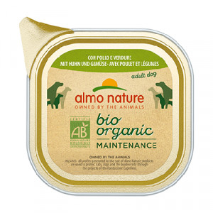 Almo Nature Bio Organic Chicken Vegetables konservi suņiem Vista, dārzeņi 300g