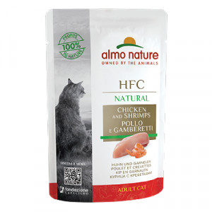 Almo Nature Cat HFC Chicken & Shrimps konservi kaķiem Vista, garneles 55g