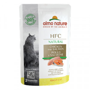 Almo Nature Cat HFC Chicken & Salmon konservi kaķiem Vista, lasis 55g