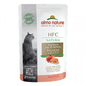 Almo Nature Cat HFC Salmon & Pumpkin konservi kaķiem Lasis, ķirbis 55g