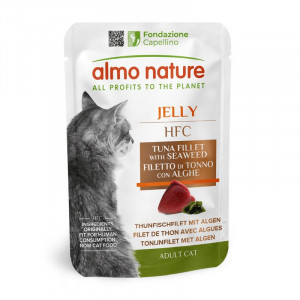 Almo Nature Cat HFC Jelly Tuna, Seaweed konservi kaķiem Tunzivs, jūras aļģes želejā 55g