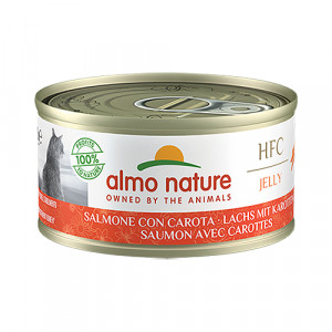 Almo Nature Cat HFC Jelly Salmon & Carrot konservi kaķiem Lasis, burkāni želejā 70g