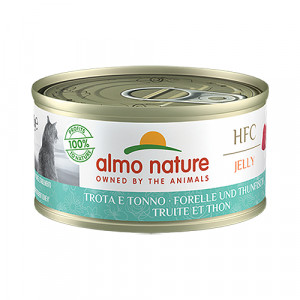 Almo Nature Cat HFC Jelly Trout & Tuna konservi kaķiem Forele, tuncis želejā 70g